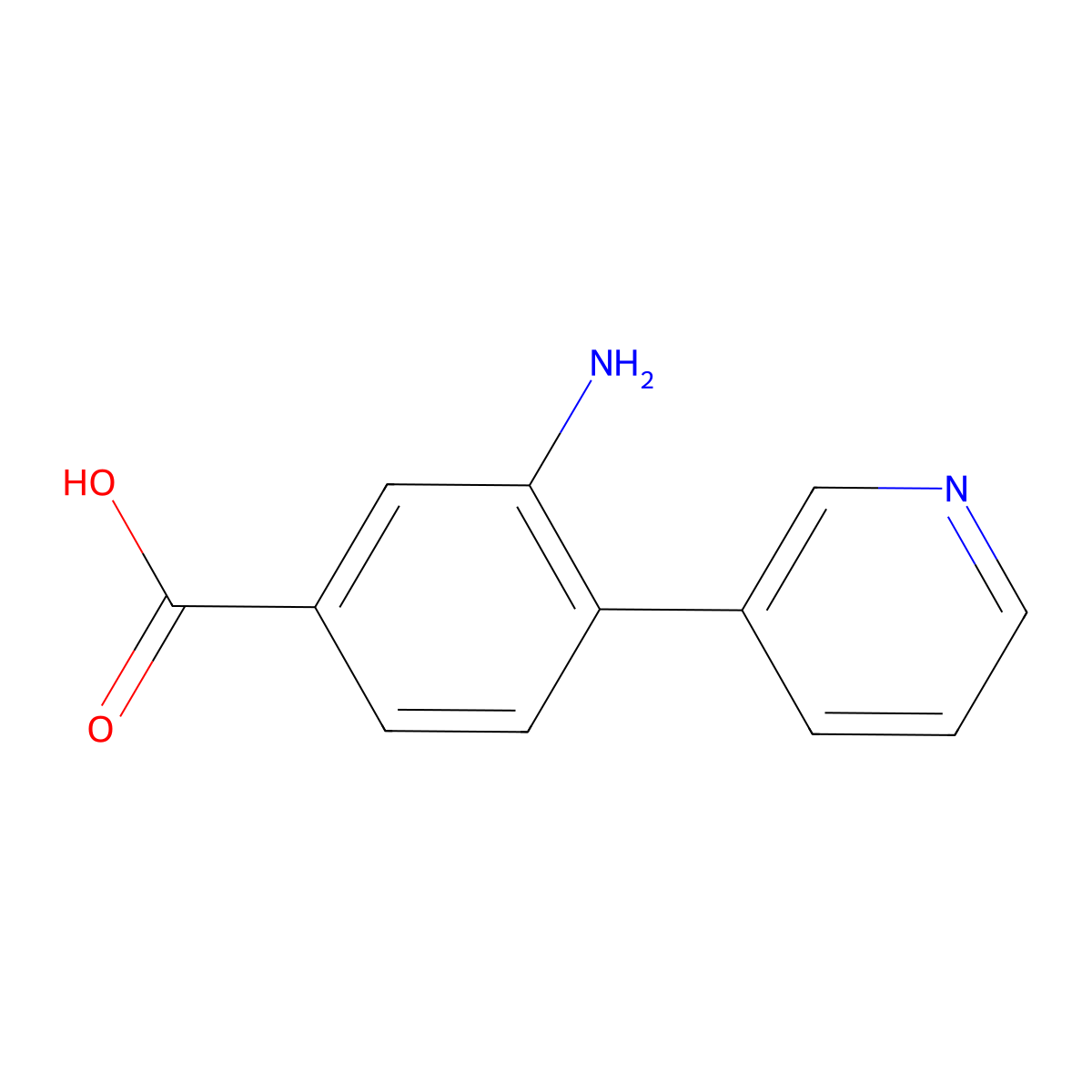 3-Amino-4-(pyridin-3-yl)benzoic acid molecular structure, CAS 1504595-89-4