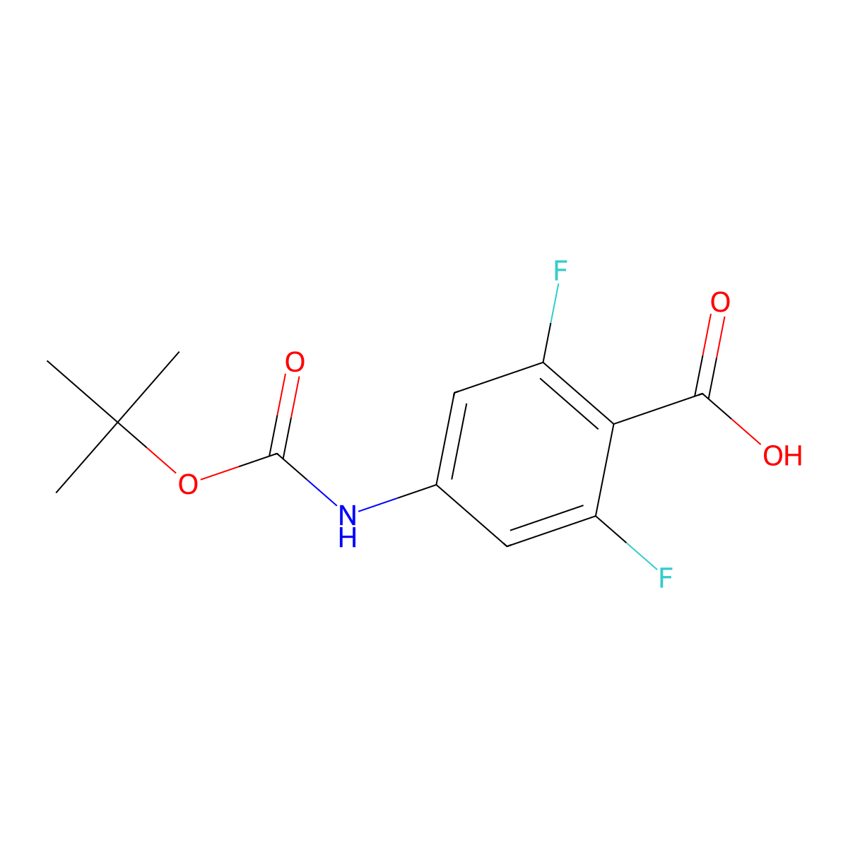 4-((tert-Butoxycarbonyl)amino)-2,6-difluorobenzoic acid molecular structure, CAS 150460-57-4