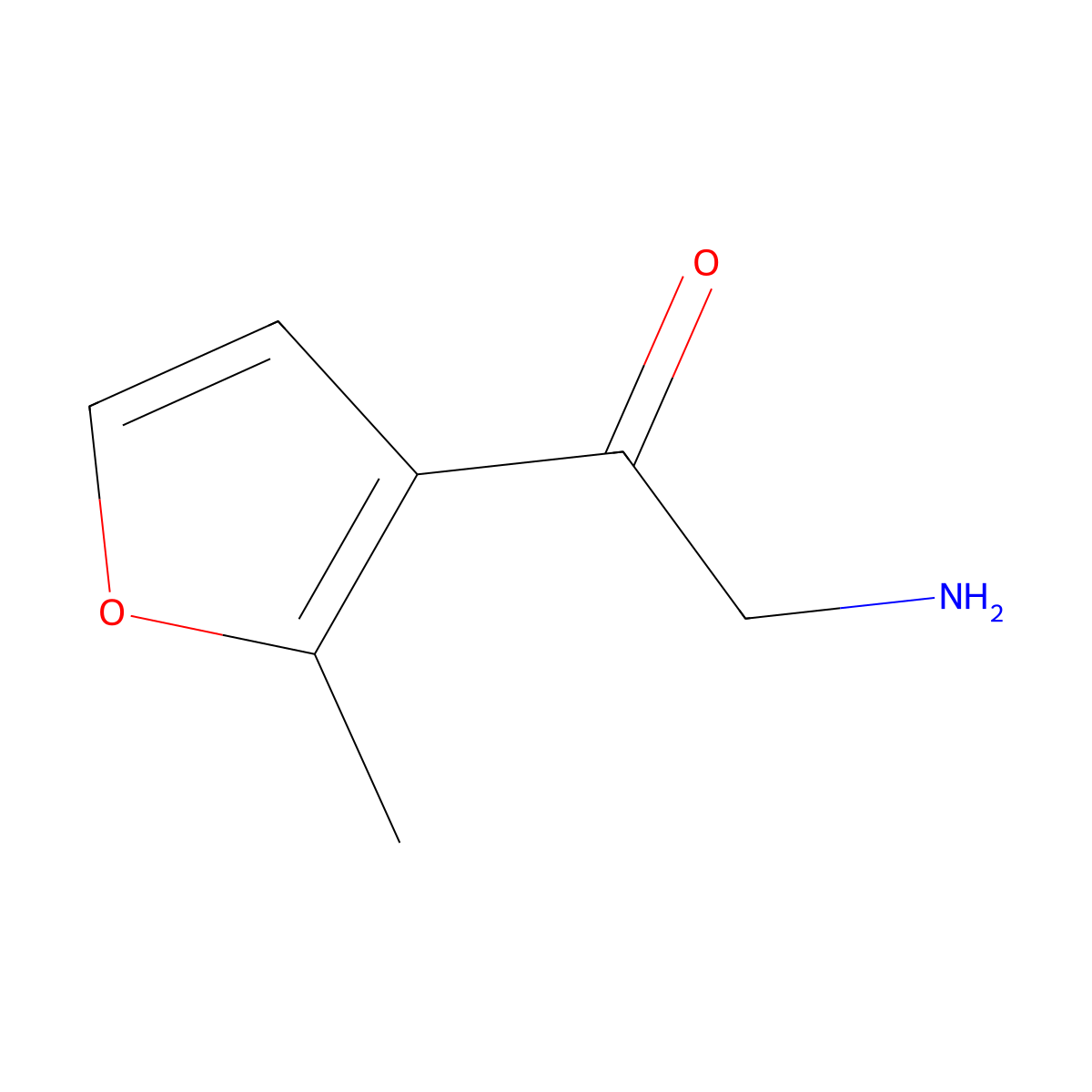 2-Amino-1-(2-methylfuran-3-yl)ethan-1-one molecular structure, CAS 1504604-77-6