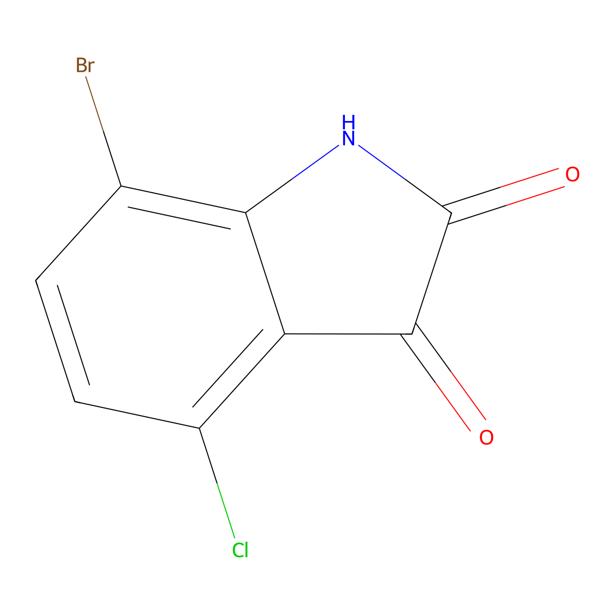 7-bromo-4-chloro-2,3-dihydro-1H-indole-2,3-dione molecular structure, CAS 1504608-66-5