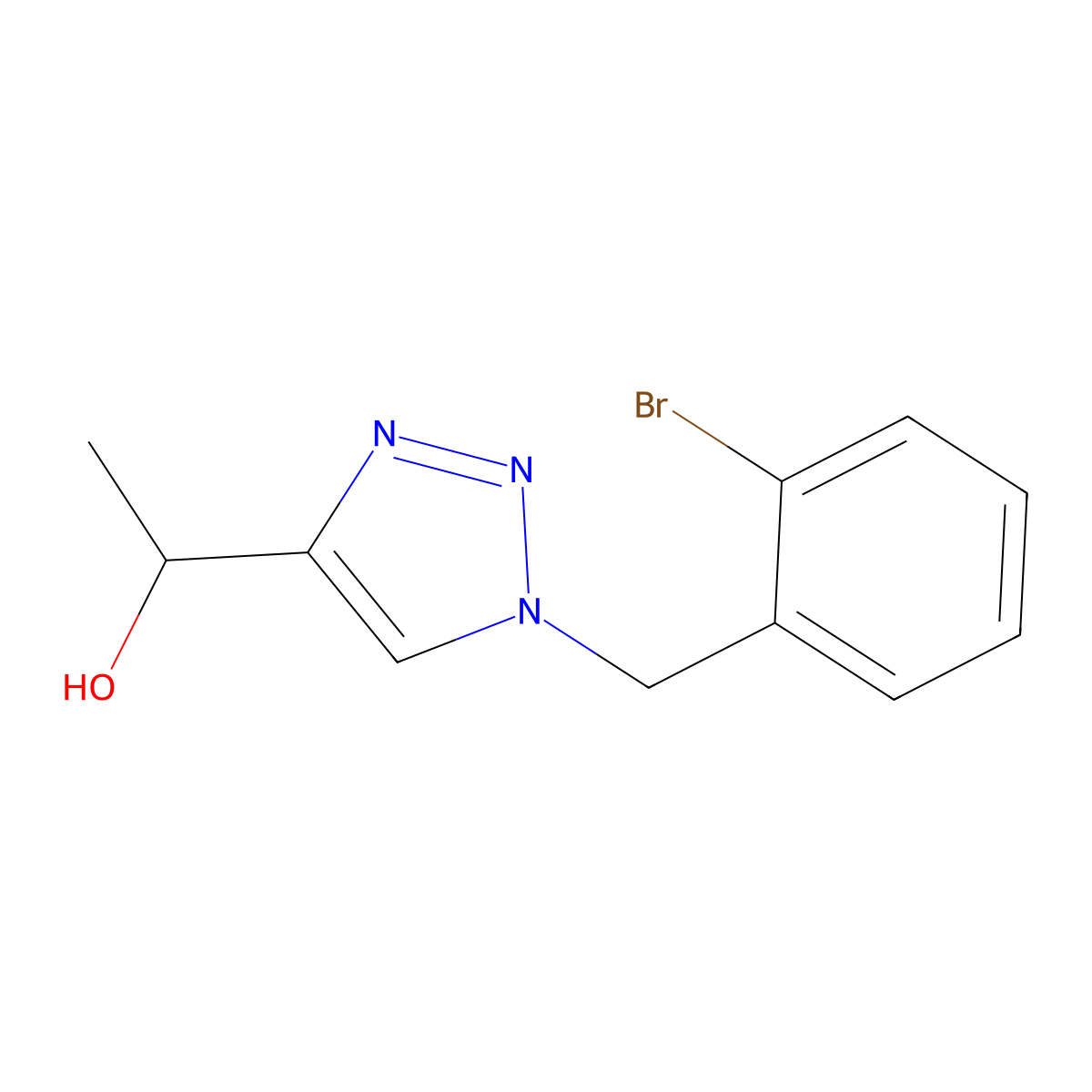 1-{1-[(2-bromophenyl)methyl]-1H-1,2,3-triazol-4-yl}ethan-1-ol molecular structure, CAS 1504609-85-1