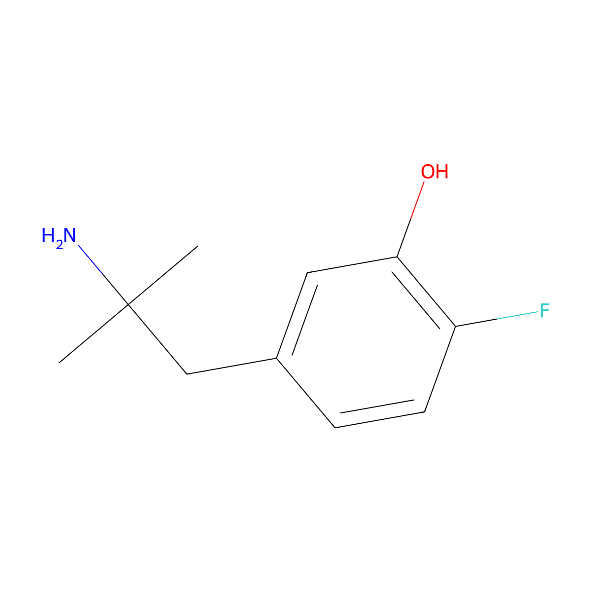 5-(2-Amino-2-methylpropyl)-2-fluorophenol molecular structure, CAS 1504613-96-0
