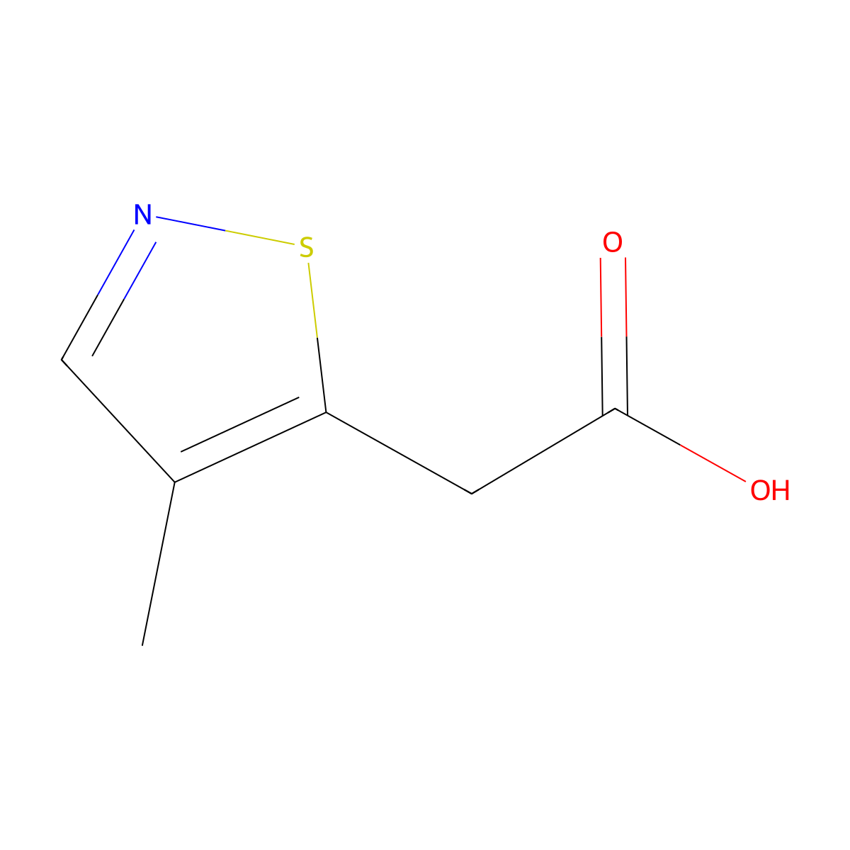 2-(4-Methyl-1,2-thiazol-5-yl)acetic acid molecular structure, CAS 1504623-55-5