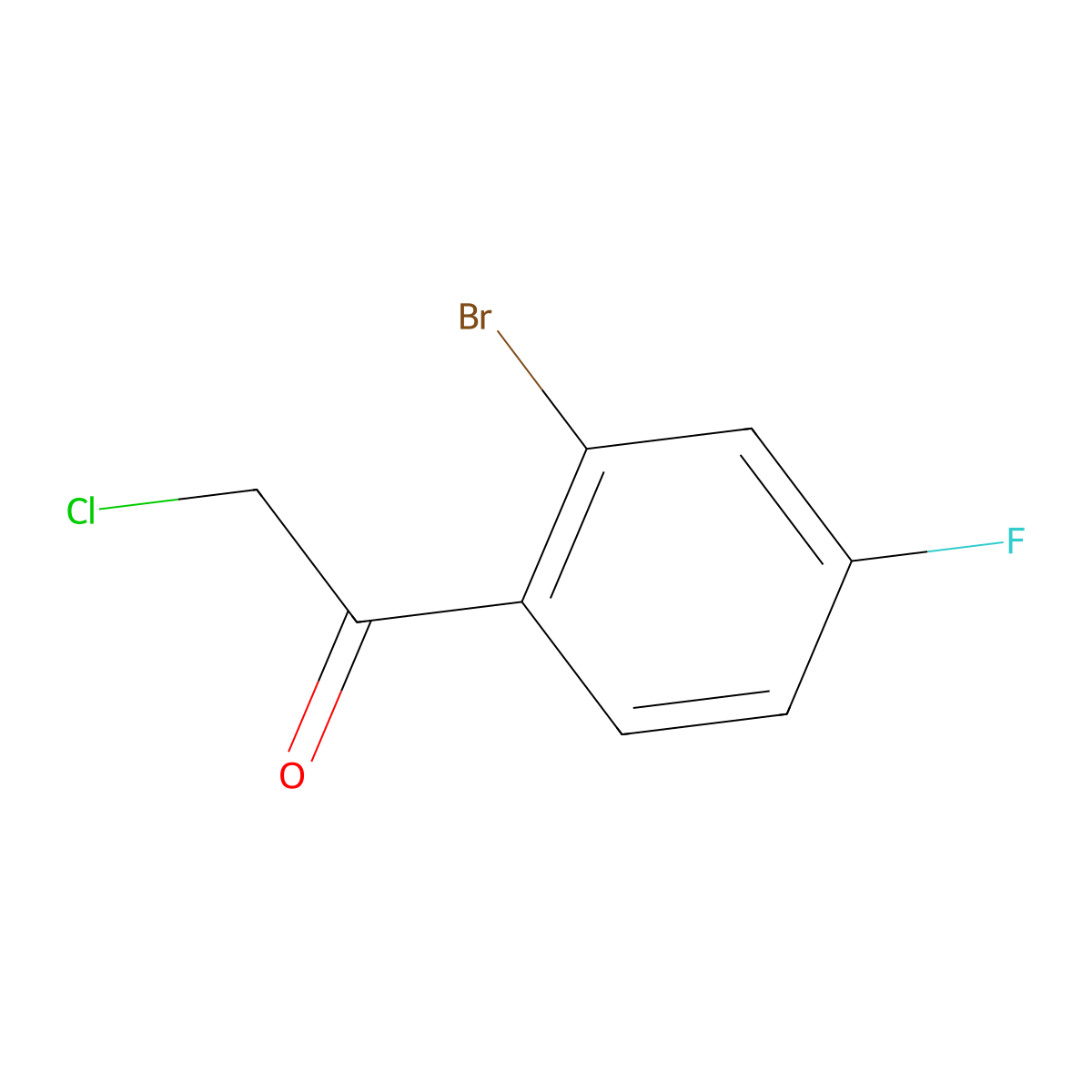 1-(2-Bromo-4-fluorophenyl)-2-chloroethan-1-one molecular structure, CAS 1504623-59-9