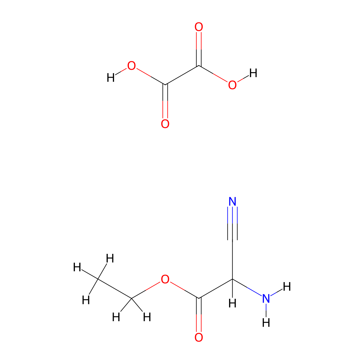 Ethyl 2-amino-2-cyanoacetate oxalate molecular structure, CAS 150464-08-7