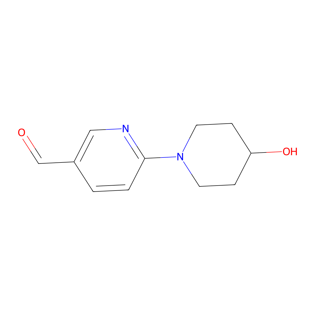 6-(4-Hydroxypiperidin-1-YL)pyridine-3-carbaldehyde molecular structure, CAS 1504681-37-1