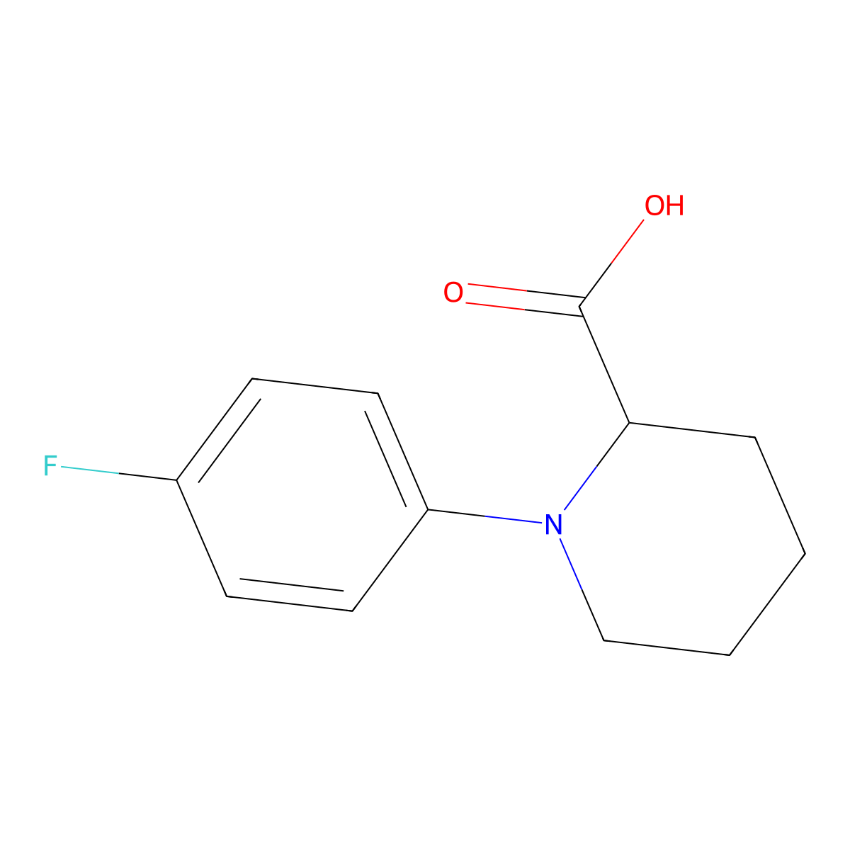 1-(4-Fluorophenyl)piperidine-2-carboxylic acid molecular structure, CAS 1504689-74-0