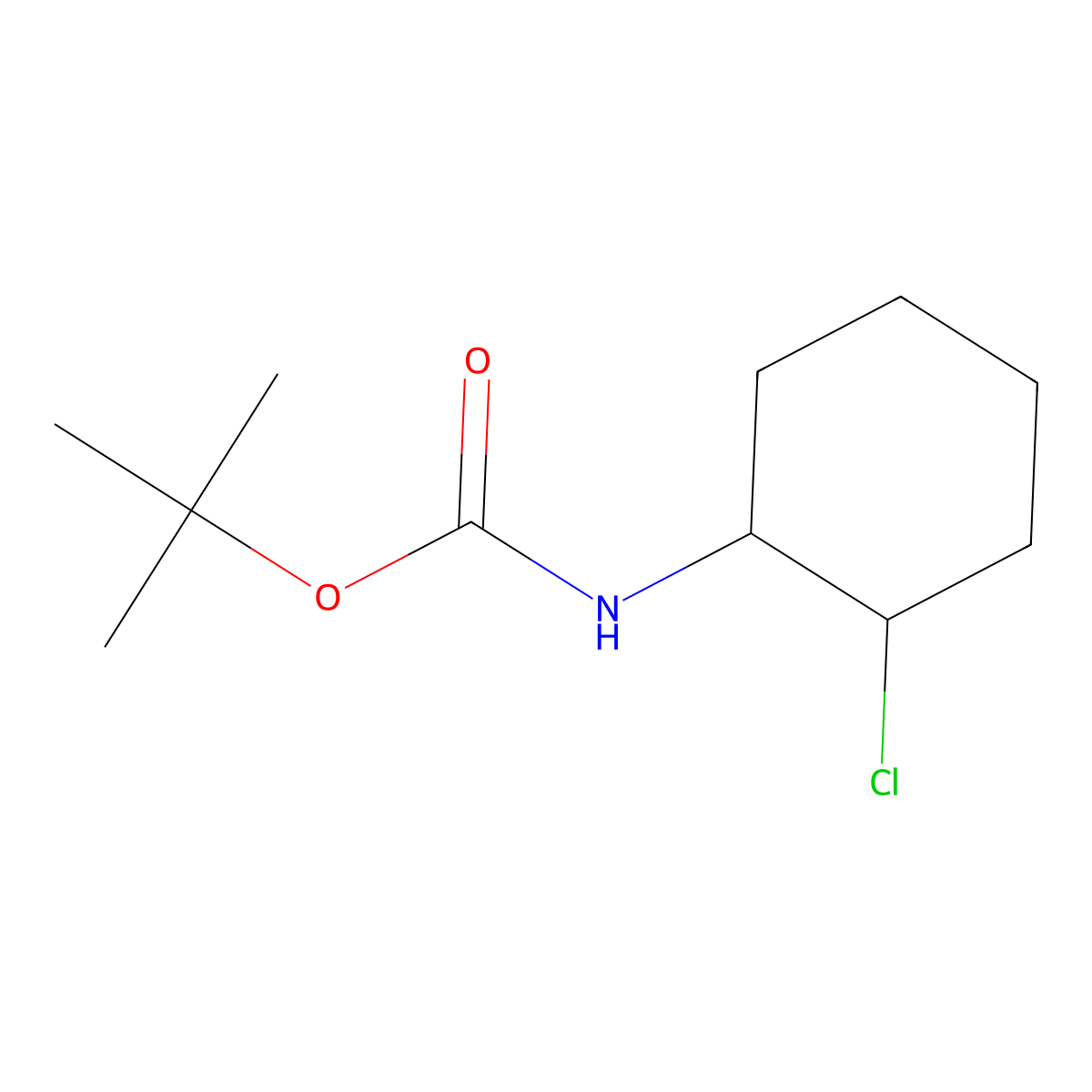 tert-butyl N-(2-chlorocyclohexyl)carbamate molecular structure, CAS 1504690-04-3