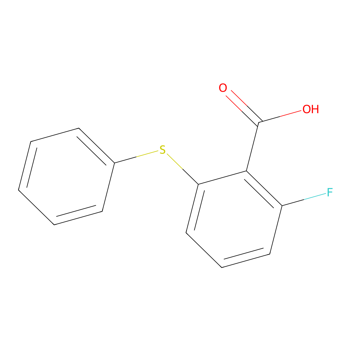 2-Fluoro-6-(phenylsulfanyl)benzoic acid molecular structure, CAS 1504698-57-0