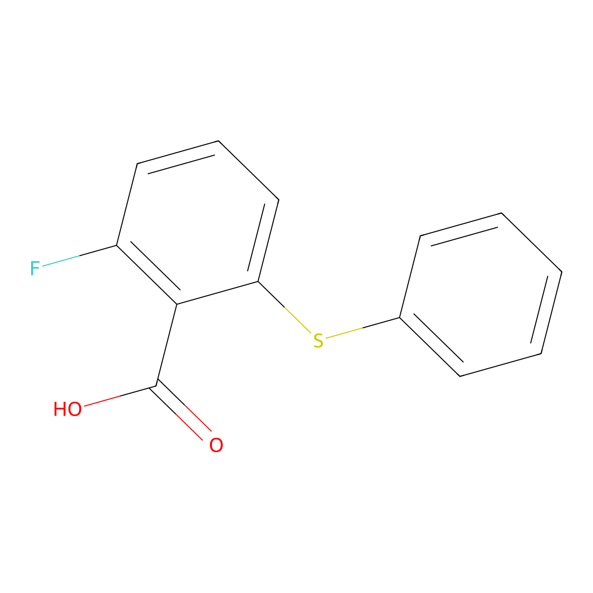 2-Fluoro-6-(phenylsulfanyl)benzoic acid molecular structure, CAS 1504698-57-0