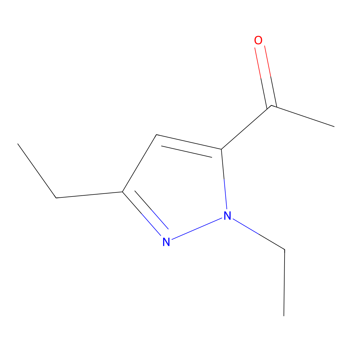 1-(1,3-Diethyl-1H-pyrazol-5-YL)ethan-1-one molecular structure, CAS 1504704-84-0