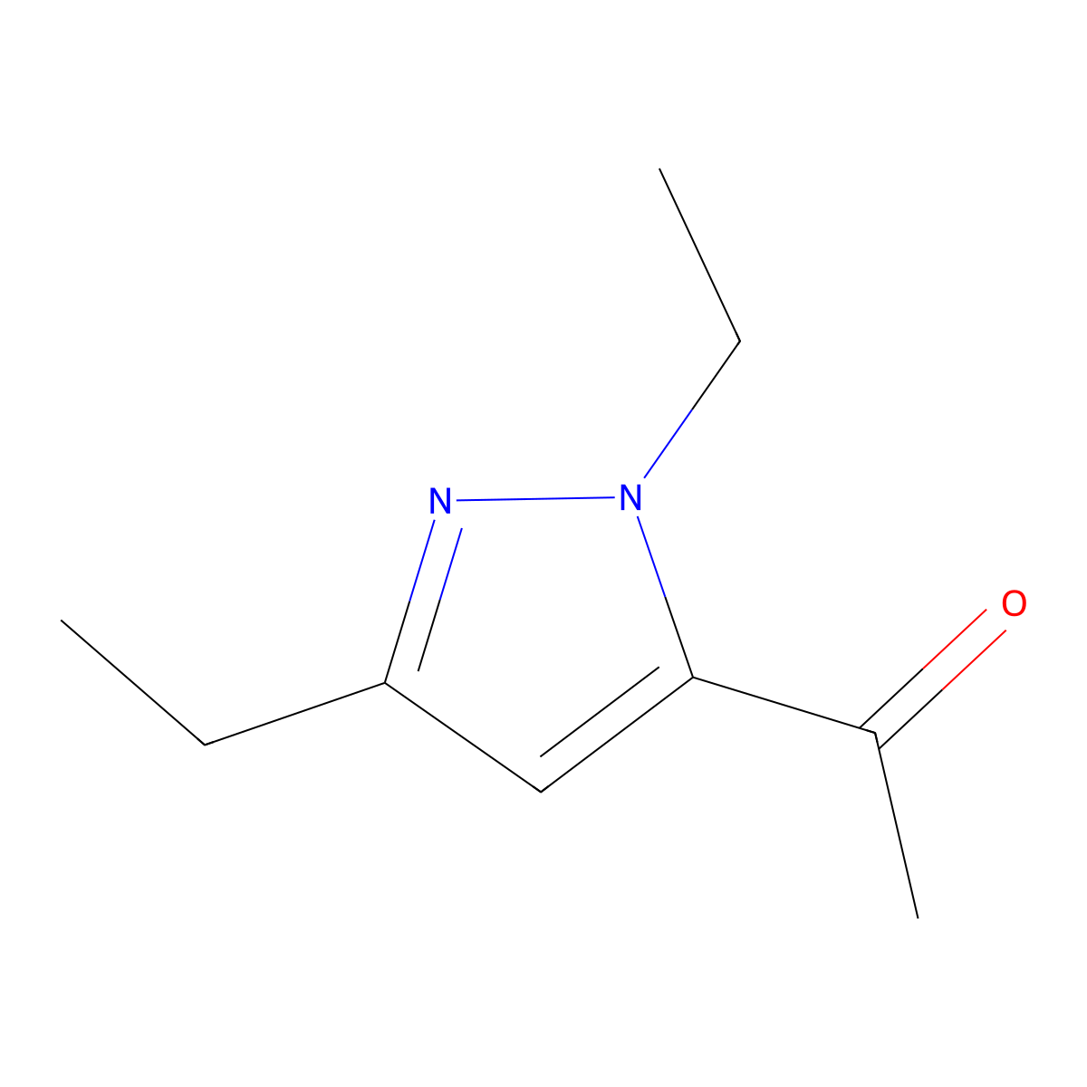 1-(1,3-Diethyl-1H-pyrazol-5-YL)ethan-1-one molecular structure, CAS 1504704-84-0