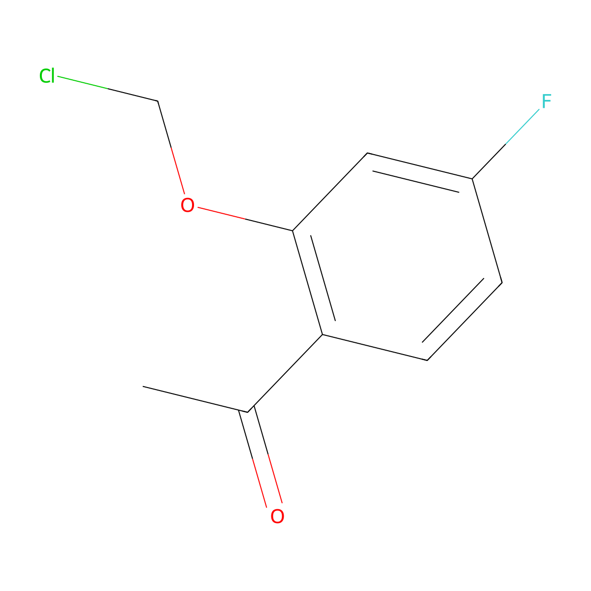 1-[2-(Chloromethoxy)-4-fluorophenyl]ethan-1-one molecular structure, CAS 1504715-08-5