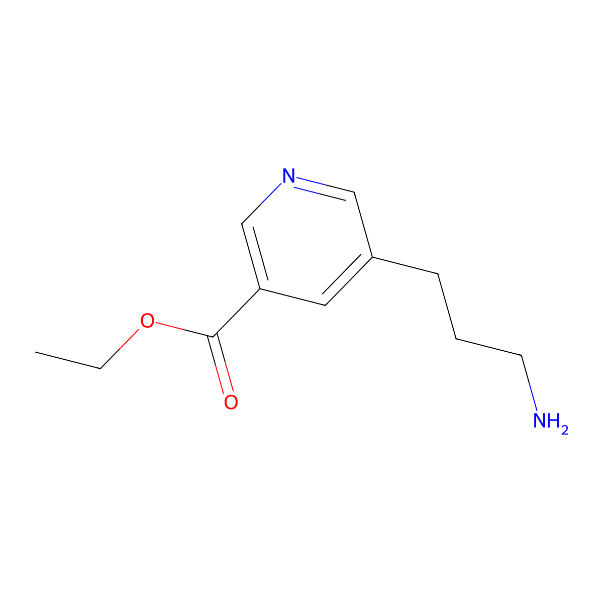 Ethyl 5-(3-aminopropyl)pyridine-3-carboxylate molecular structure, CAS 1504719-88-3