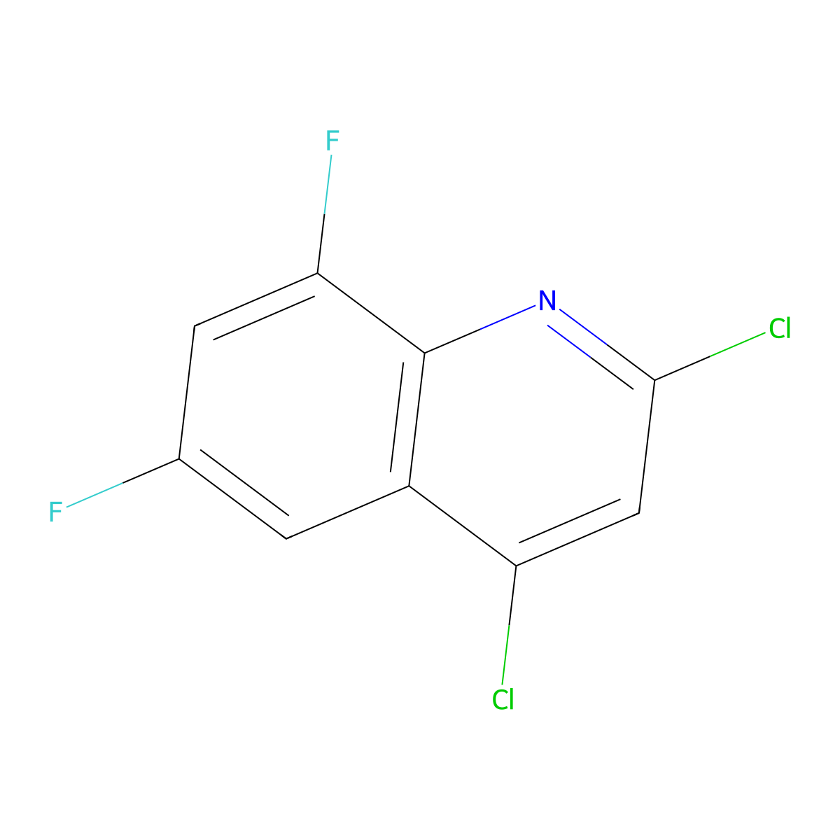 2,4-Dichloro-6,8-difluoroquinoline molecular structure, CAS 1504724-89-3