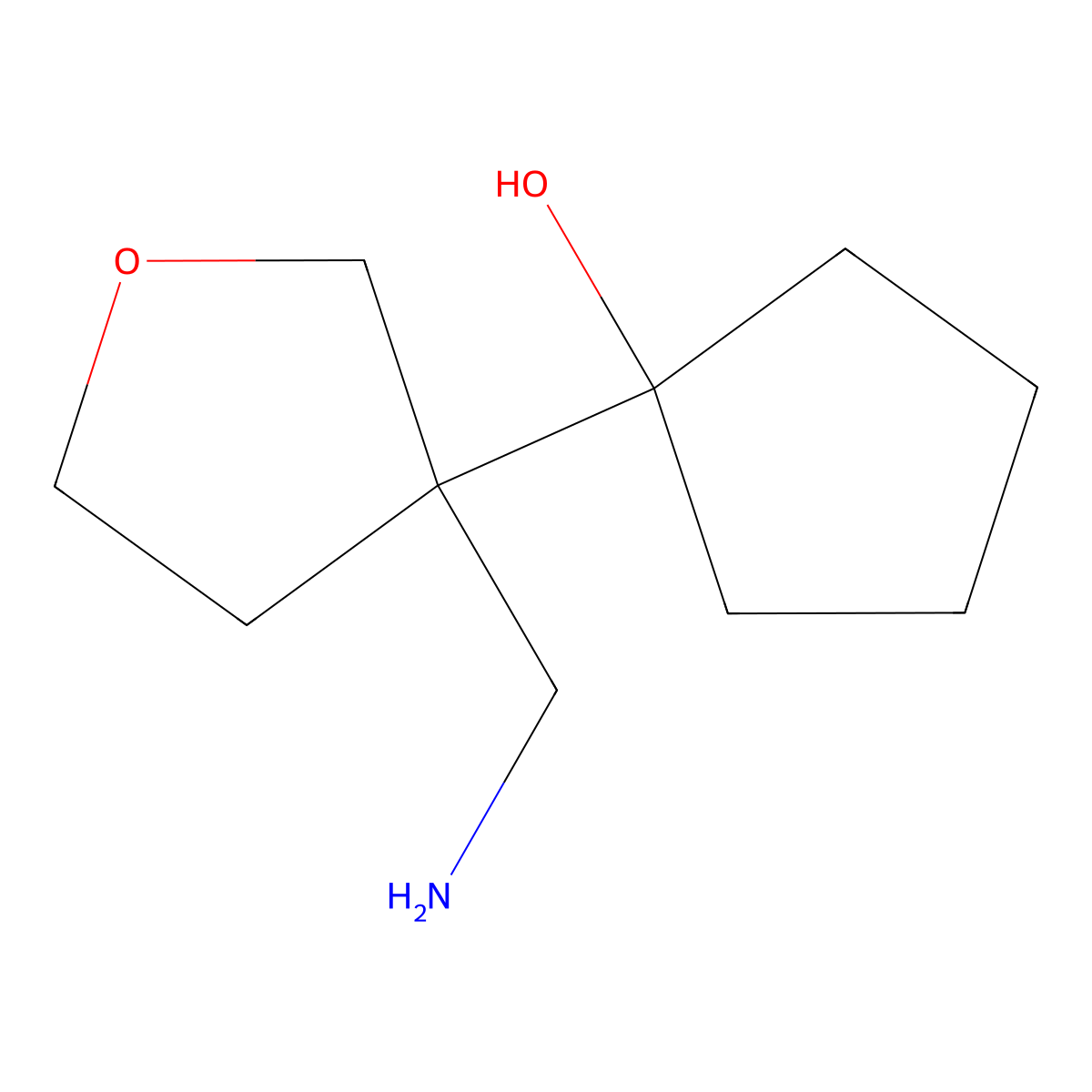 1-[3-(Aminomethyl)oxolan-3-YL]cyclopentan-1-OL molecular structure, CAS 1504730-25-9