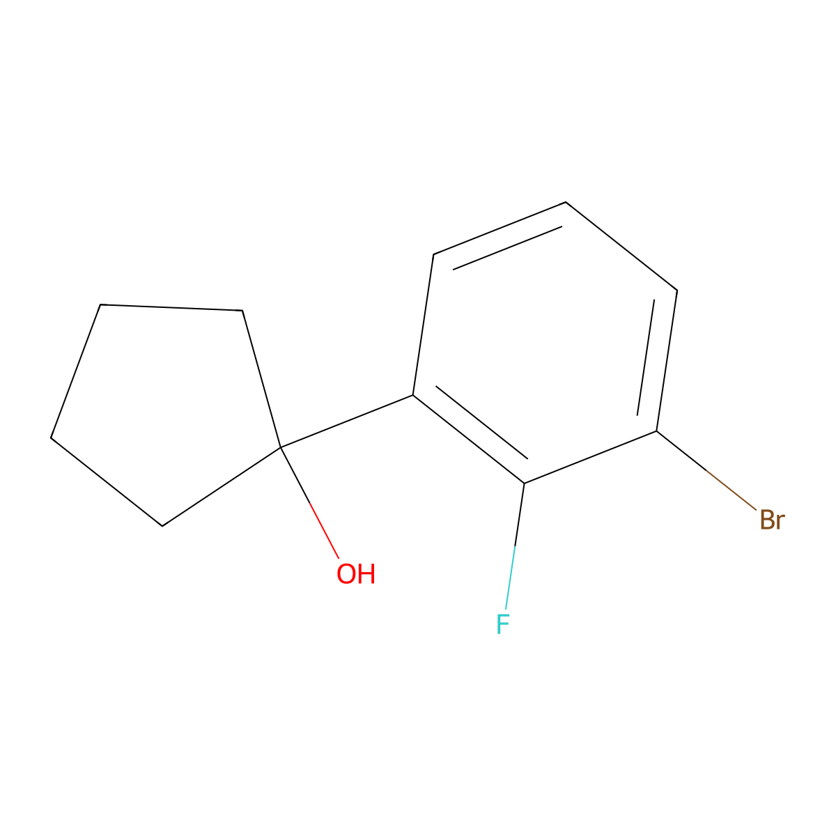 1-(3-Bromo-2-fluorophenyl)cyclopentanol molecular structure, CAS 1504737-00-1