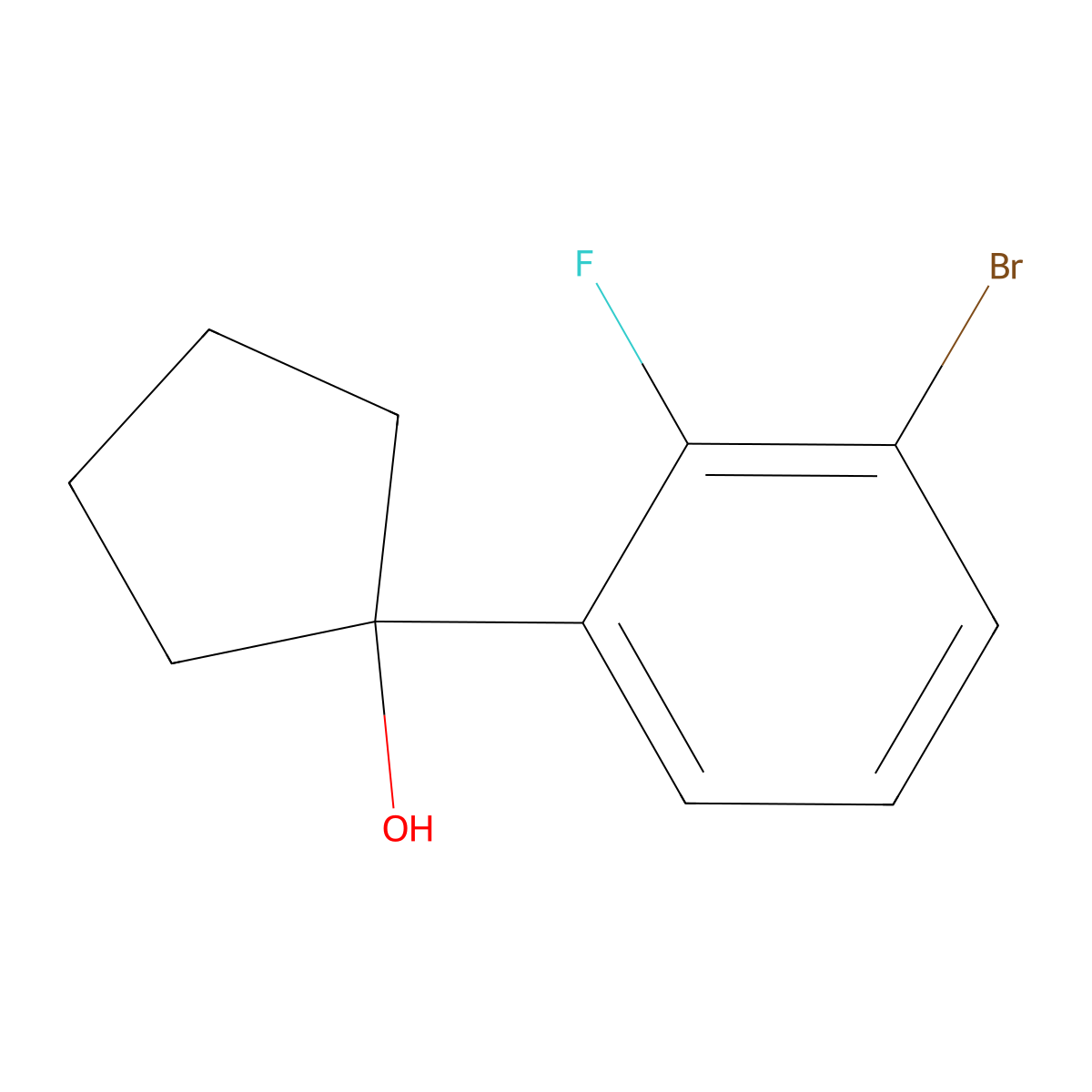 1-(3-Bromo-2-fluorophenyl)cyclopentanol molecular structure, CAS 1504737-00-1