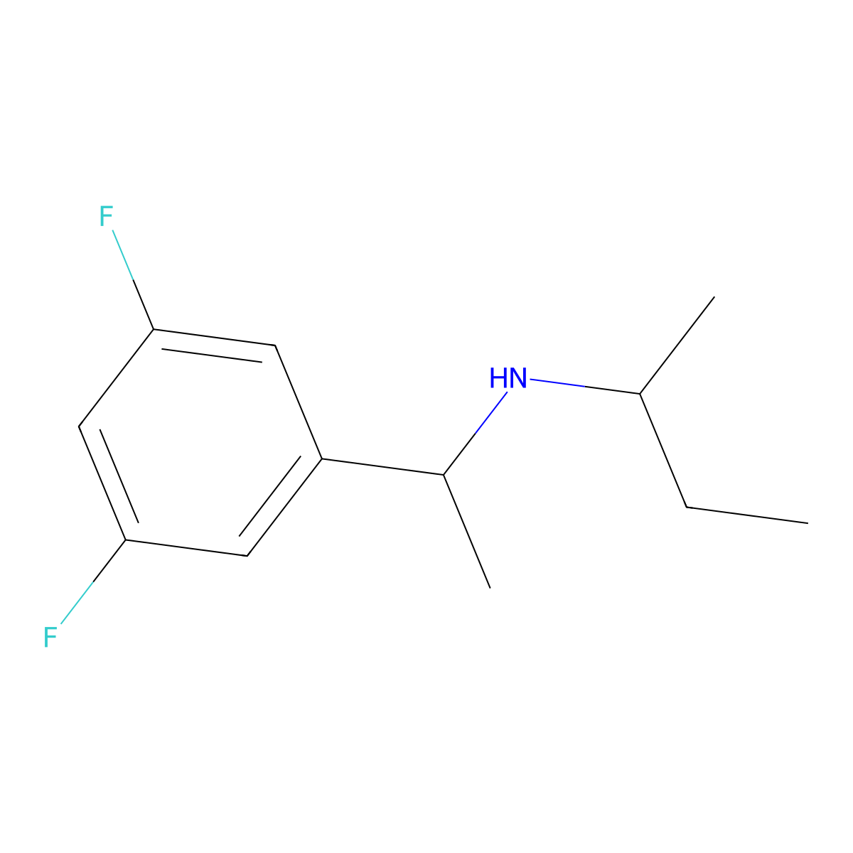 (Butan-2-yl)[1-(3,5-difluorophenyl)ethyl]amine molecular structure, CAS 1504740-83-3
