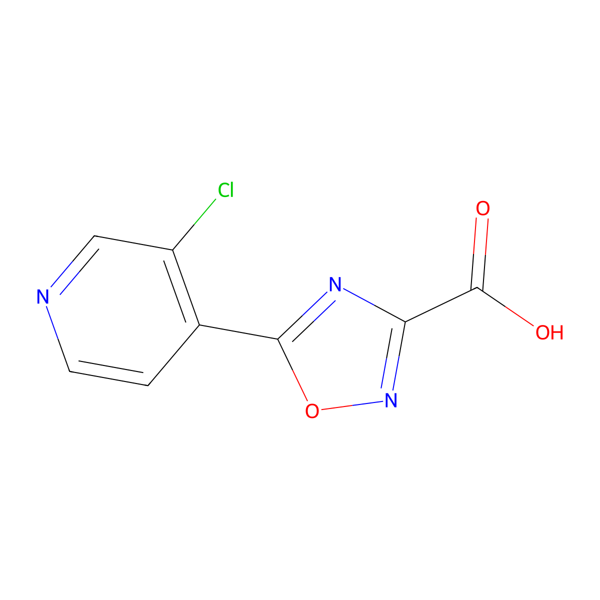 5-(3-Chloropyridin-4-yl)-1,2,4-oxadiazole-3-carboxylic acid molecular structure, CAS 1504741-40-5