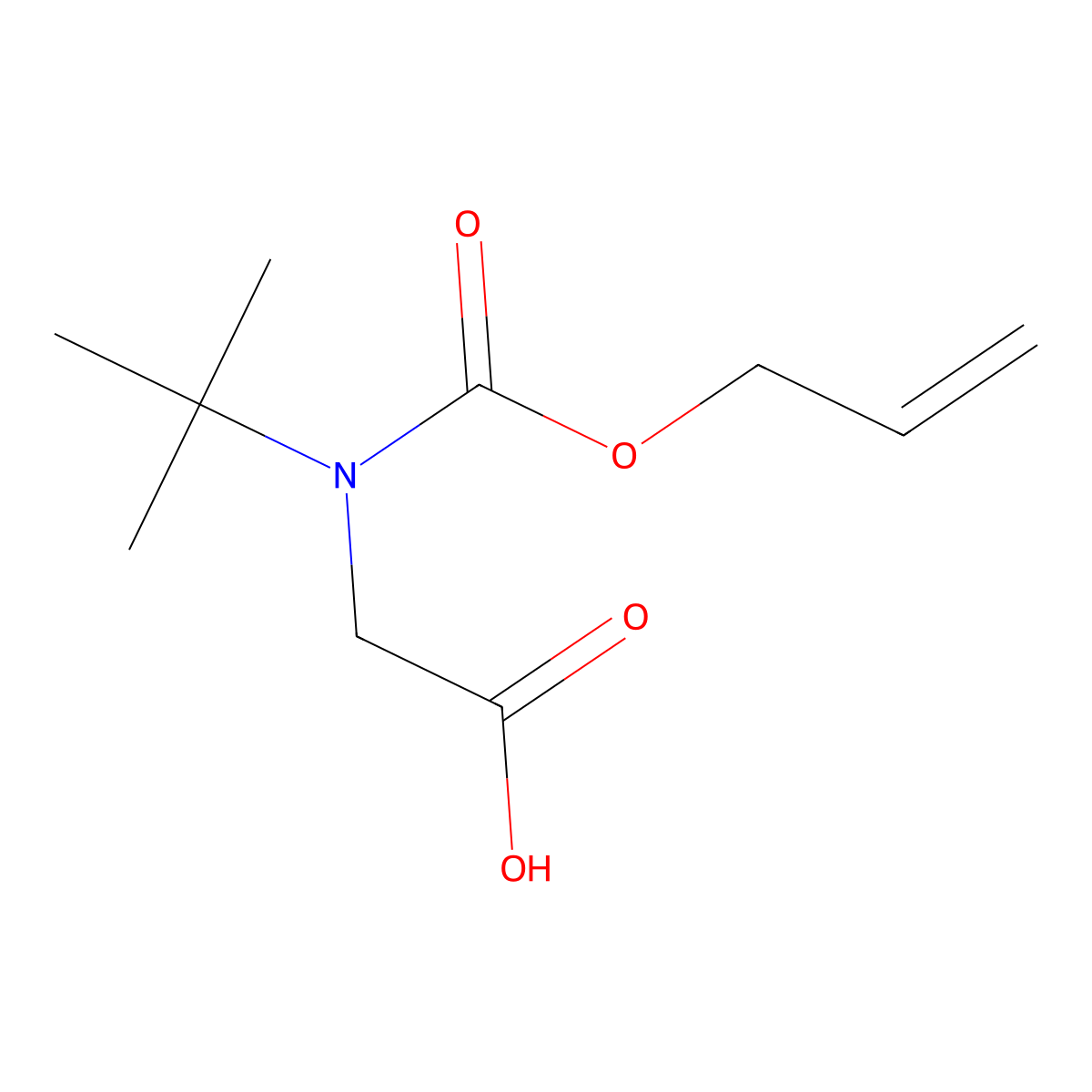2-{Tert-butyl[(prop-2-en-1-yloxy)carbonyl]amino}acetic acid molecular structure, CAS 1504753-41-6