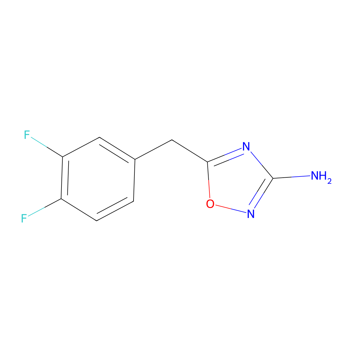 5-[(3,4-Difluorophenyl)methyl]-1,2,4-oxadiazol-3-amine molecular structure, CAS 1504754-13-5