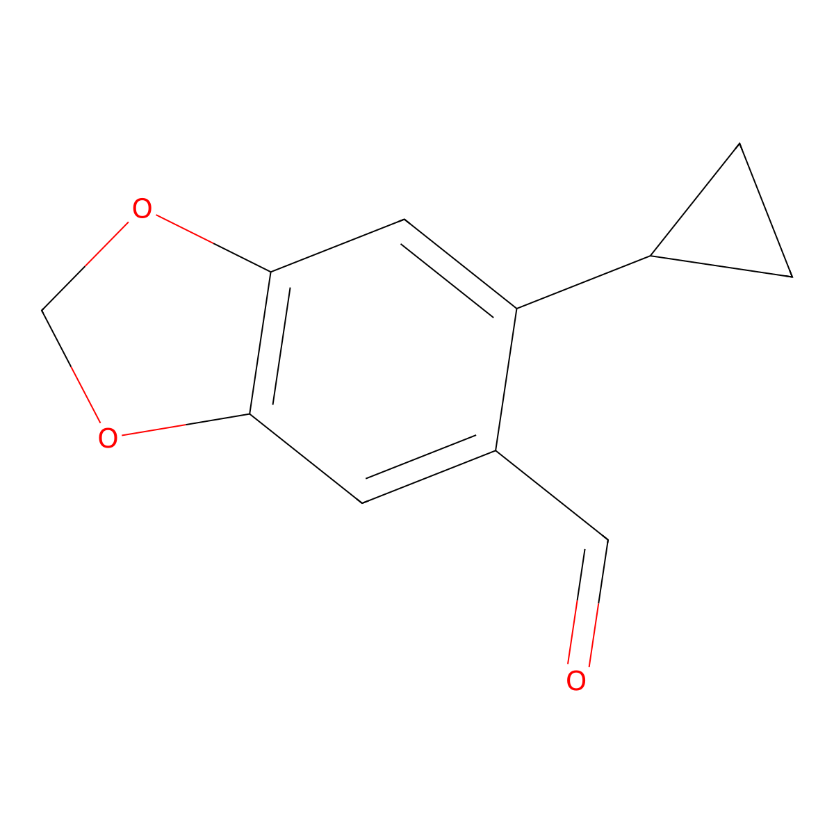 6-Cyclopropyl-1,3-dioxaindane-5-carbaldehyde molecular structure, CAS 1504762-61-1
