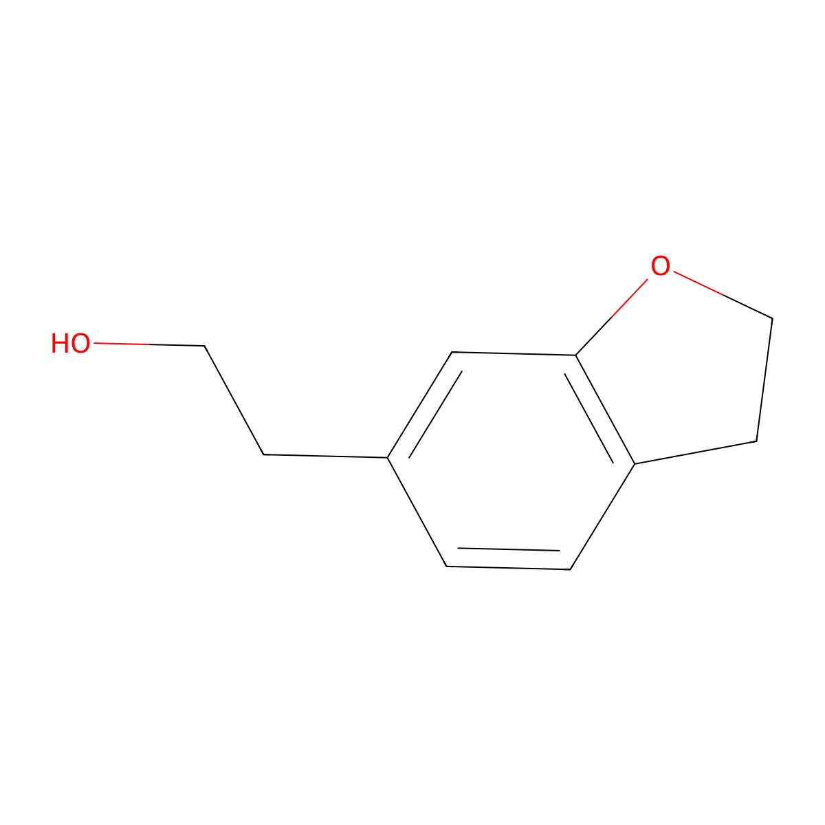 2-(2,3-Dihydro-1-benzofuran-6-yl)ethan-1-ol molecular structure, CAS 1504762-91-7