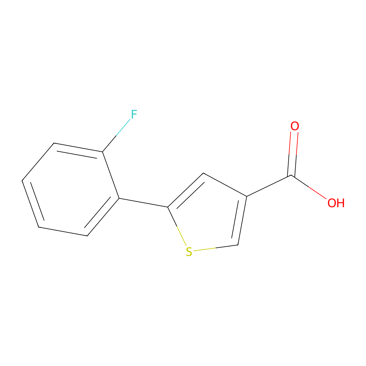 5-(2-Fluorophenyl)thiophene-3-carboxylic acid molecular structure, CAS 1504768-15-3