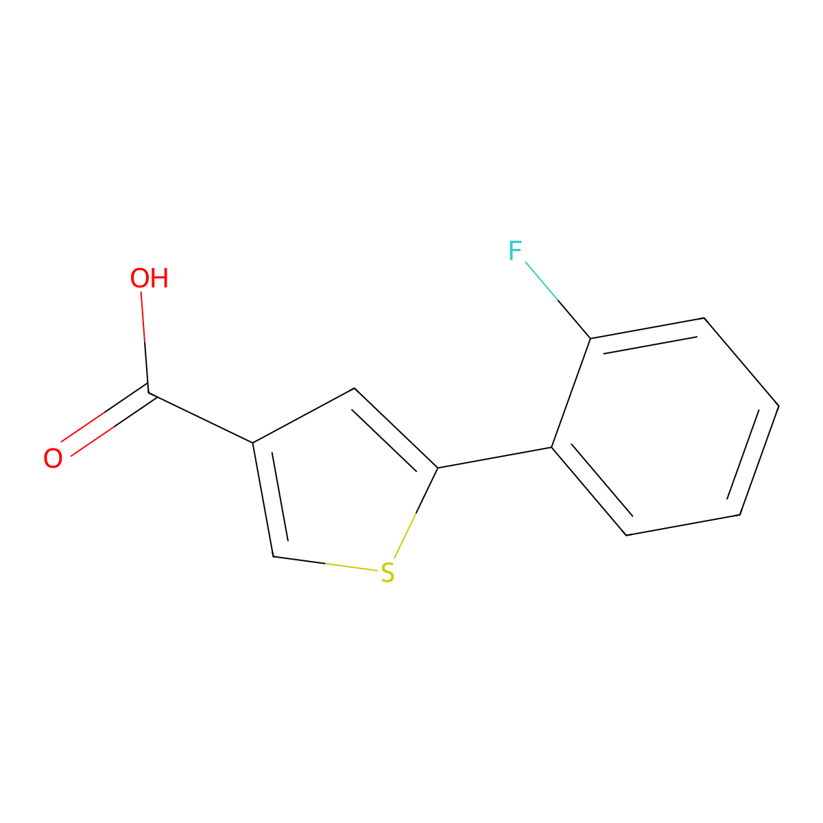 5-(2-Fluorophenyl)thiophene-3-carboxylic acid molecular structure, CAS 1504768-15-3