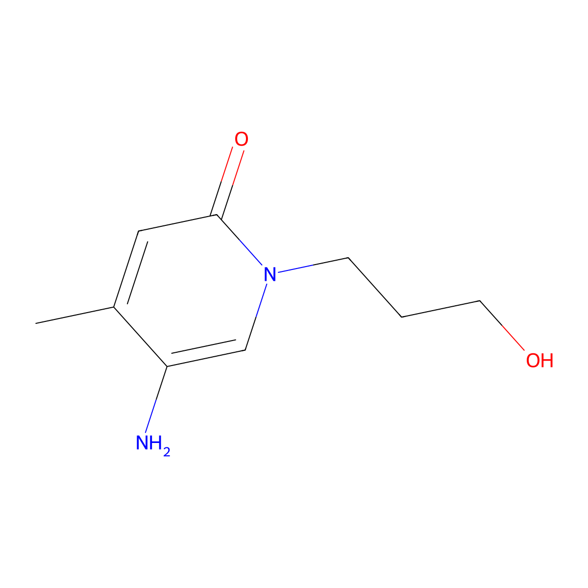 5-Amino-1-(3-hydroxypropyl)-4-methyl-1,2-dihydropyridin-2-one molecular structure, CAS 1504768-37-9