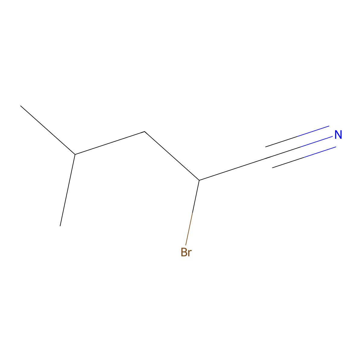 2-Bromo-4-methylpentanenitrile molecular structure, CAS 150478-86-7
