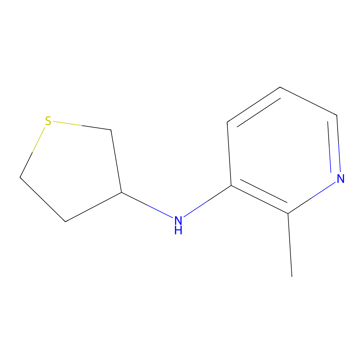 2-methyl-N-(thiolan-3-yl)pyridin-3-amine molecular structure, CAS 1504787-20-5