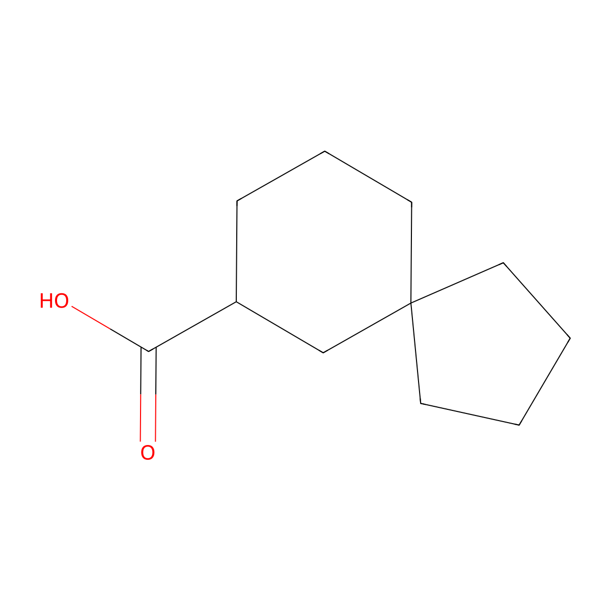 Spiro[4.5]decane-9-carboxylic acid molecular structure, CAS 1504790-36-6
