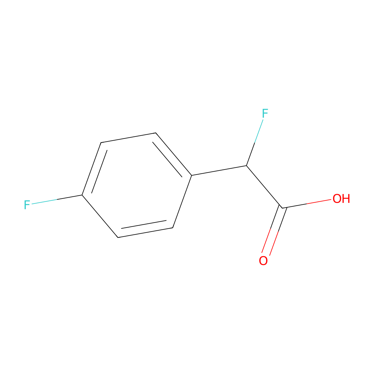 2-Fluoro-2-(4-fluorophenyl)acetic acid molecular structure, CAS 1504797-94-7
