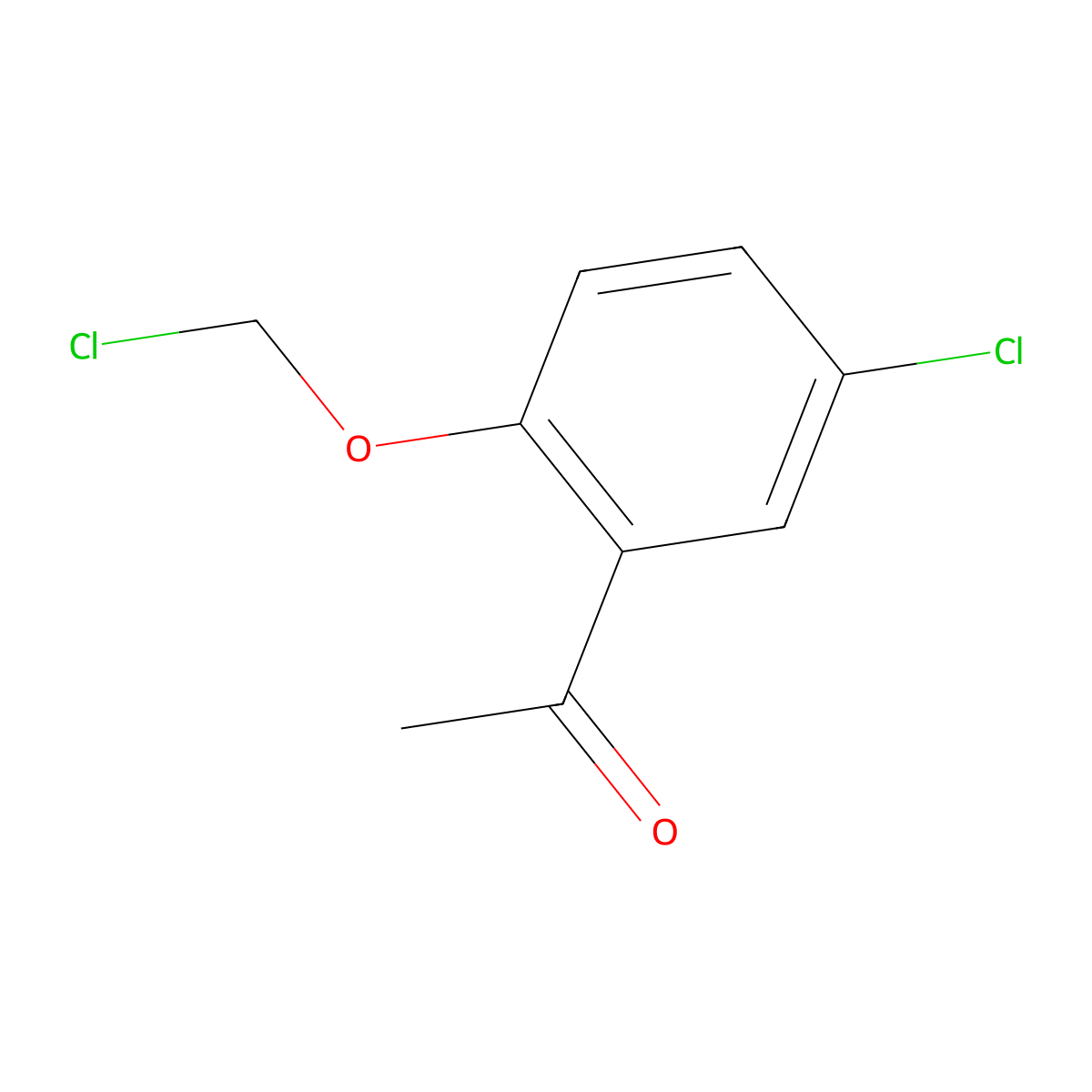 1-[5-Chloro-2-(chloromethoxy)phenyl]ethan-1-one molecular structure, CAS 1504798-25-7