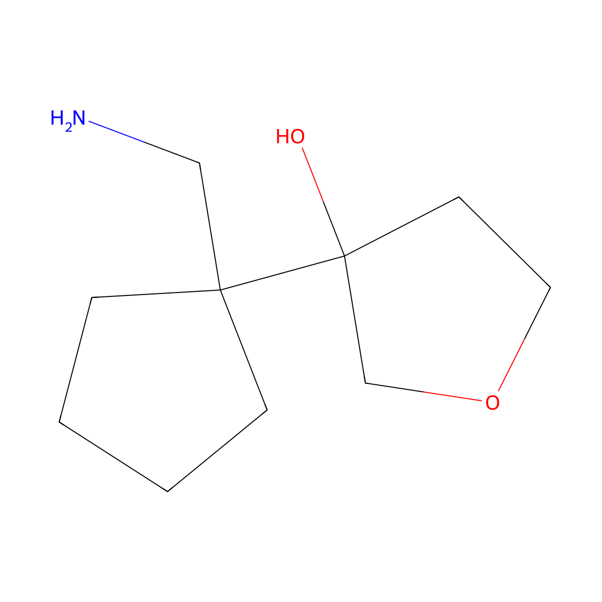 3-[1-(Aminomethyl)cyclopentyl]oxolan-3-ol molecular structure, CAS 1504805-81-5