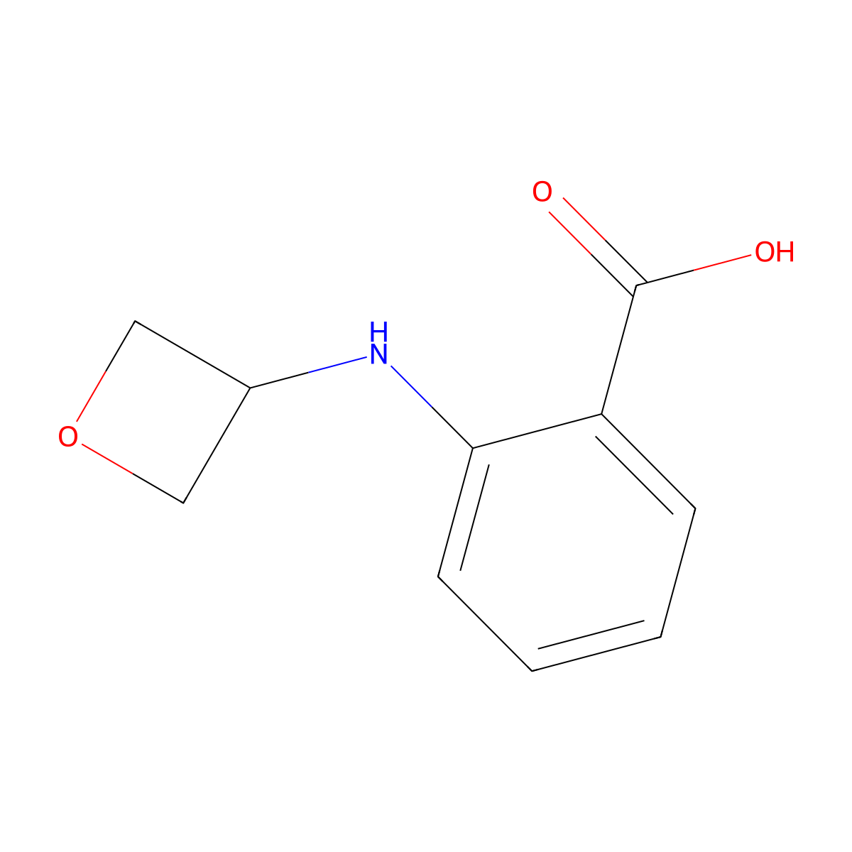 2-[(Oxetan-3-yl)amino]benzoic acid molecular structure, CAS 1504817-15-5