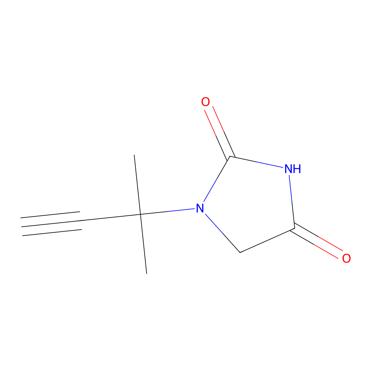 1-(2-Methylbut-3-yn-2-yl)imidazolidine-2,4-dione molecular structure, CAS 1504820-89-6