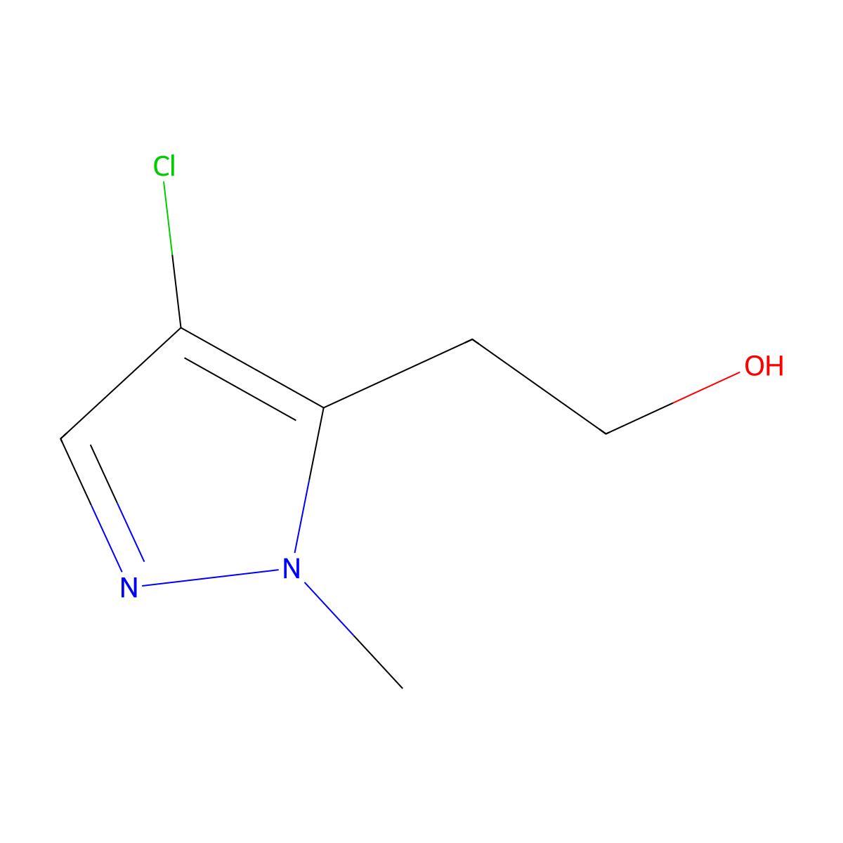 2-(4-Chloro-1-methyl-1H-pyrazol-5-yl)ethan-1-ol molecular structure, CAS 1504822-06-3