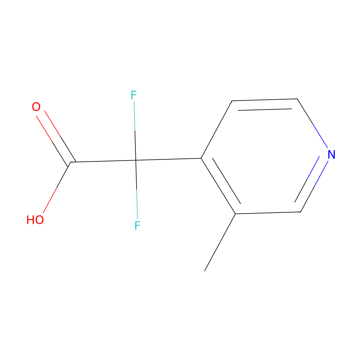 2,2-Difluoro-2-(3-methylpyridin-4-yl)acetic acid molecular structure, CAS 1504827-81-9