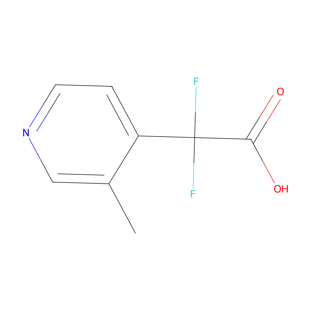 2,2-Difluoro-2-(3-methylpyridin-4-yl)acetic acid molecular structure, CAS 1504827-81-9