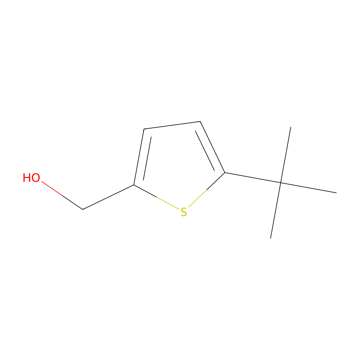 (5-(Tert-butyl)thiophen-2-yl)methanol molecular structure, CAS 150483-87-7