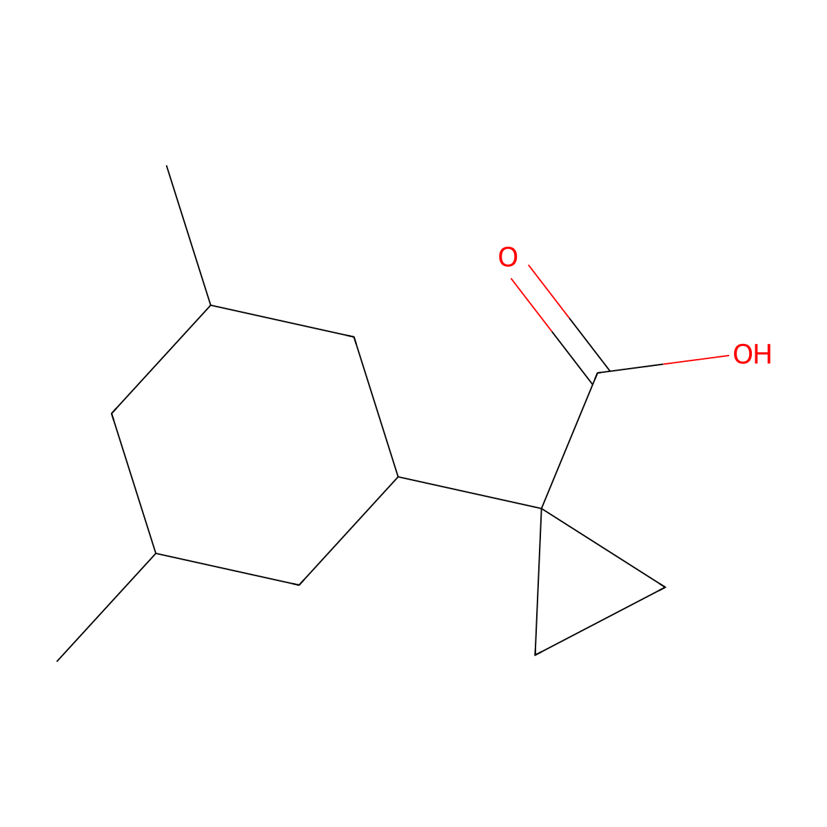 1-(3,5-Dimethylcyclohexyl)cyclopropane-1-carboxylic acid molecular structure, CAS 1504833-22-0