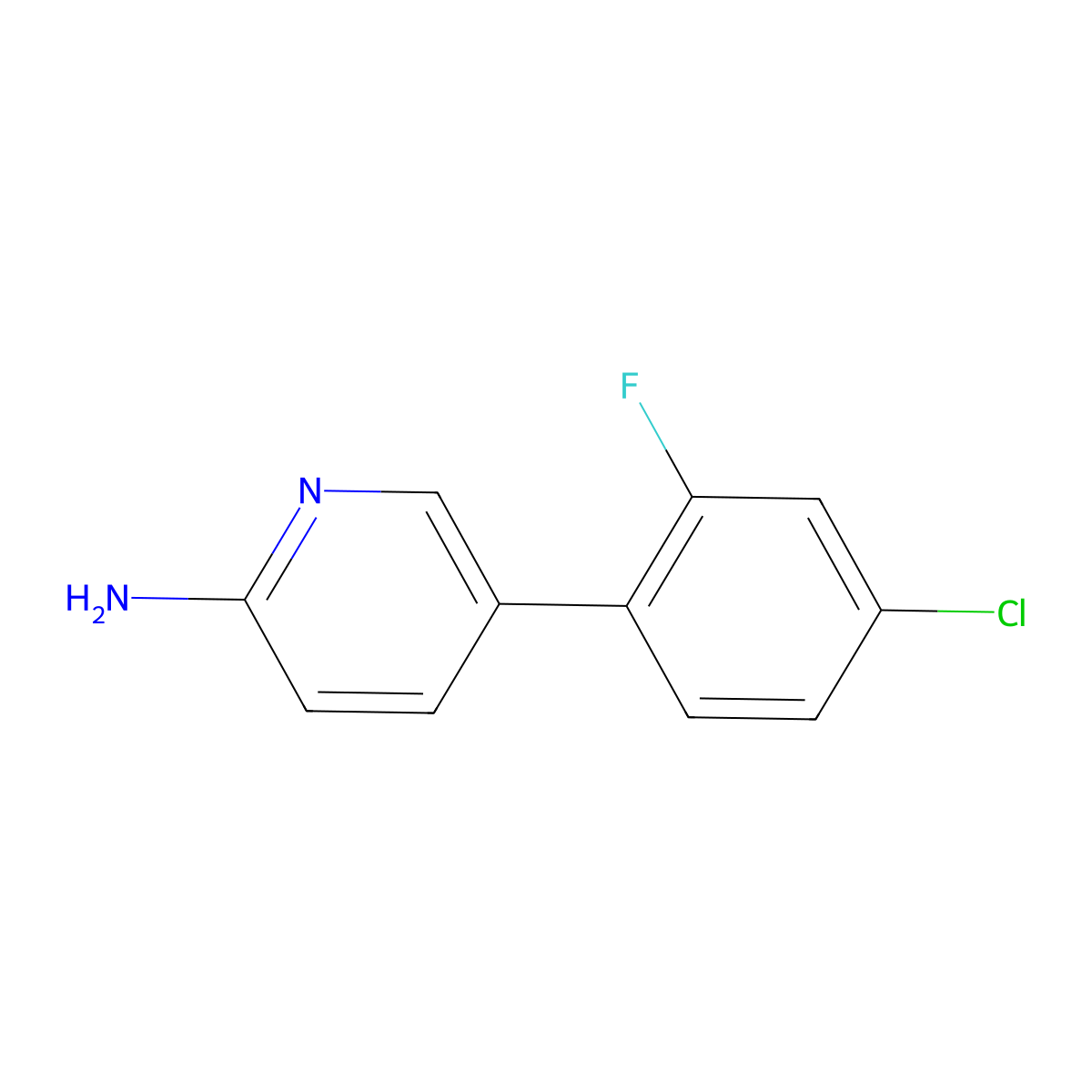 5-(4-Chloro-2-fluorophenyl)pyridin-2-amine molecular structure, CAS 1504852-86-1