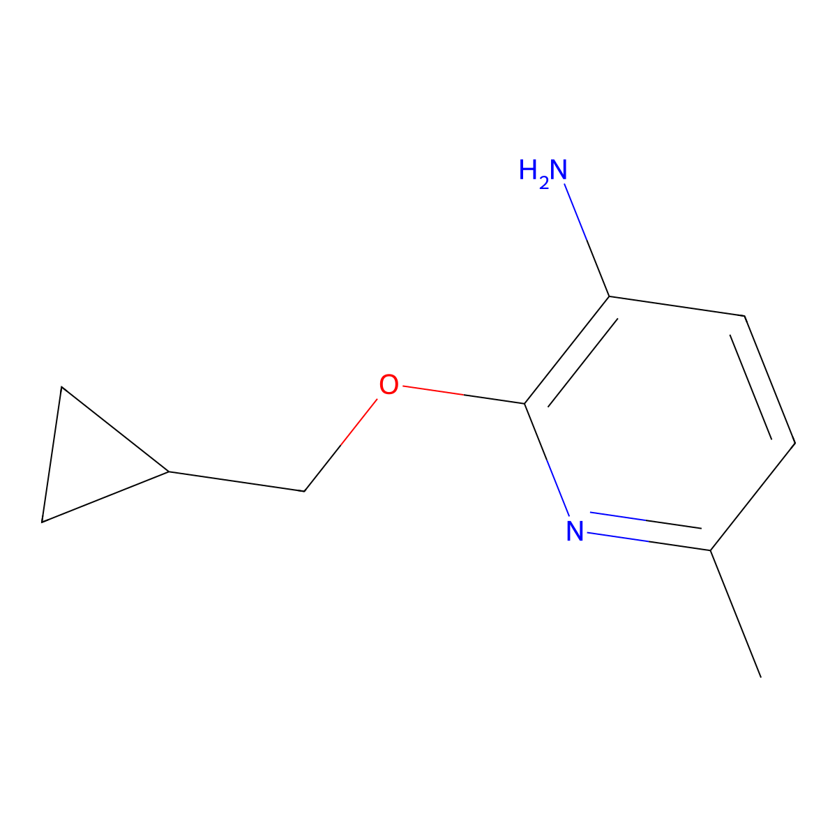 2-(Cyclopropylmethoxy)-6-methylpyridin-3-amine molecular structure, CAS 1504855-44-0