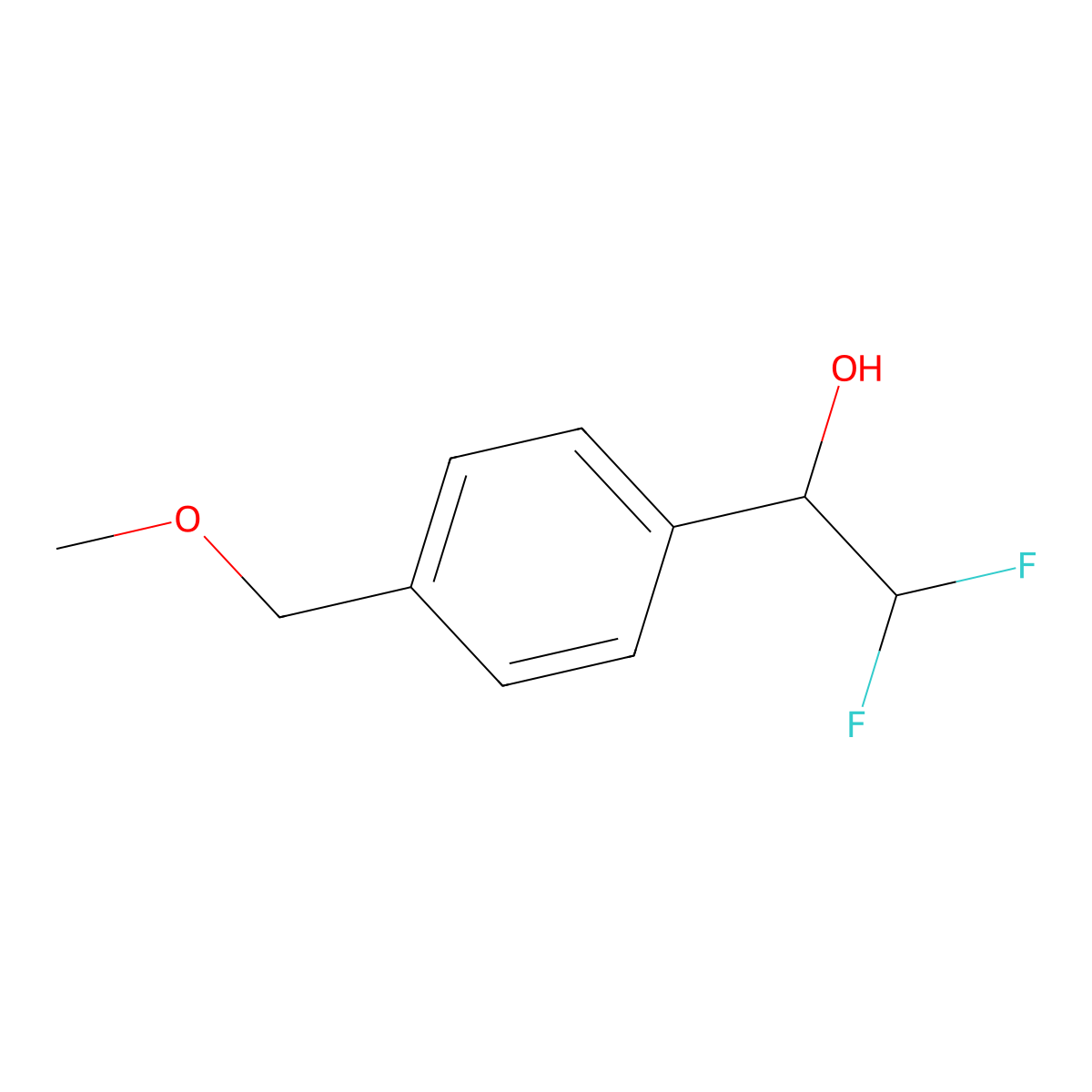 2,2-Difluoro-1-[4-(methoxymethyl)phenyl]ethan-1-ol molecular structure, CAS 1504868-83-0