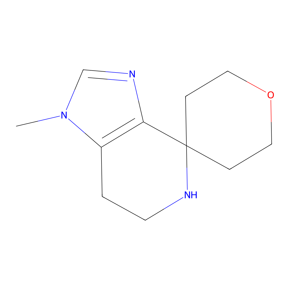 1-Methyl-1,5,6,7-tetrahydrospiro[imidazo[4,5-c]pyridine-4,4'-oxane] molecular structure, CAS 1504873-27-1