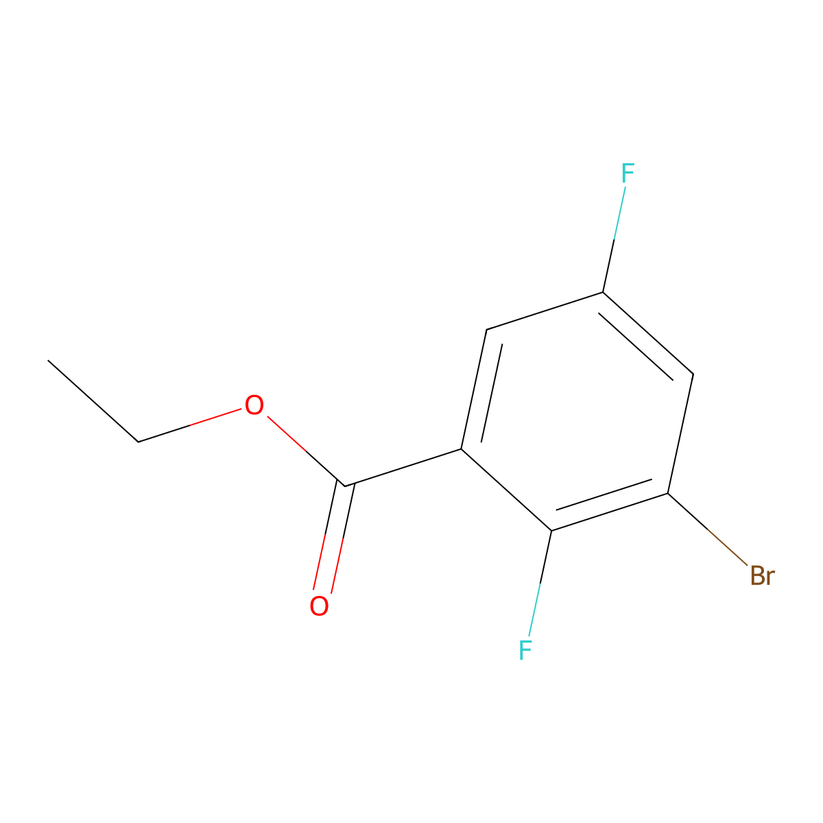 Ethyl 3-bromo-2,5-difluorobenzoate molecular structure, CAS 1504876-00-9