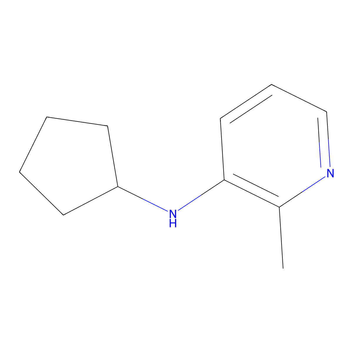 N-cyclopentyl-2-methylpyridin-3-amine molecular structure, CAS 1504879-11-1